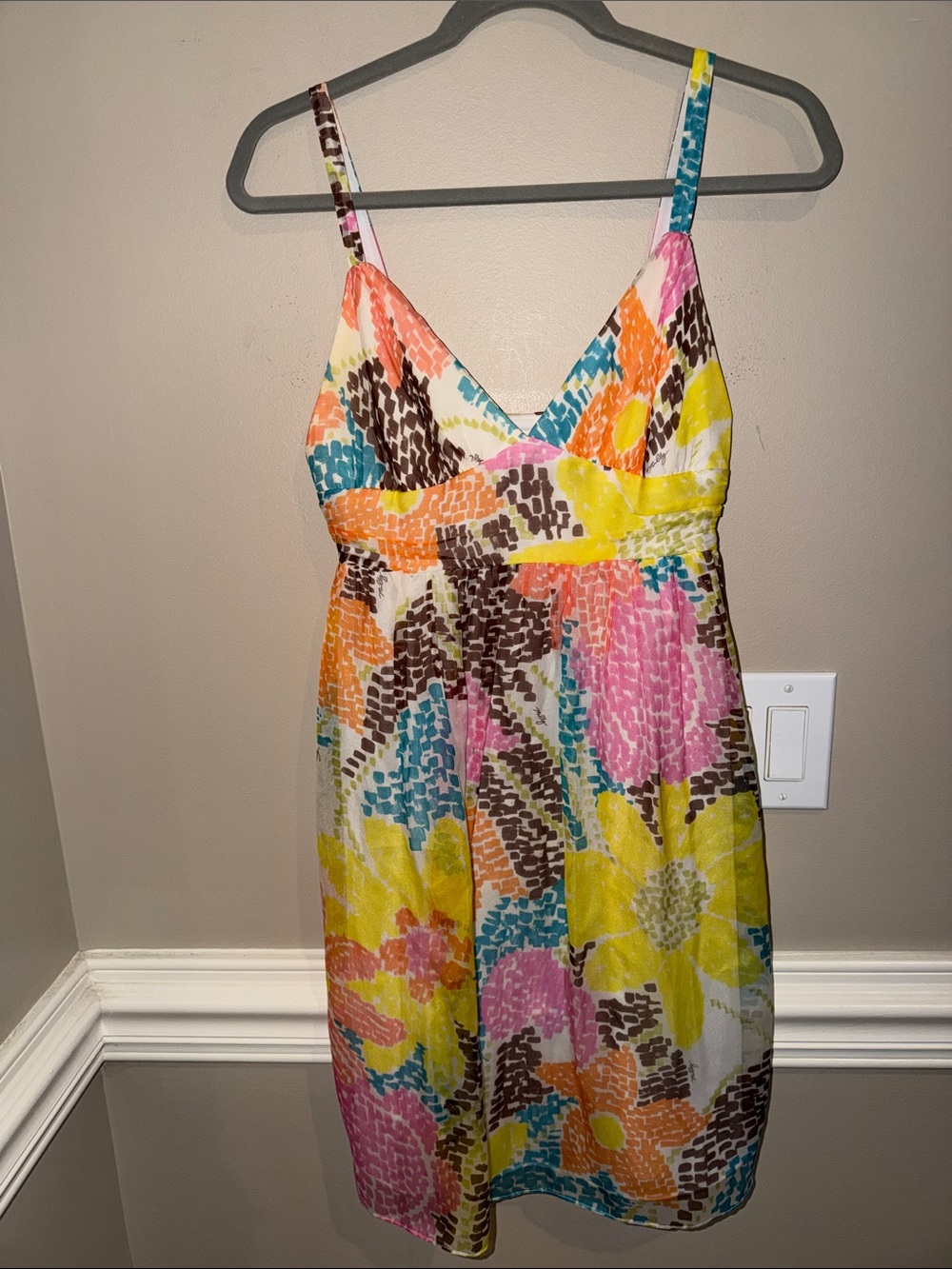 Milly New York Silk Chiffon Empire Waist Dress size 6